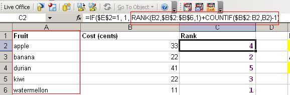 Ranking your rows